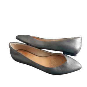 CORSO COMO Jullia Pewter Gray Leather Pointed Toe Flats 6 EUC